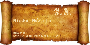 Nieder Márta névjegykártya