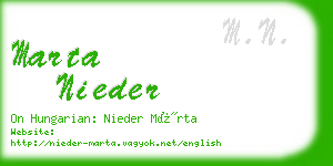 marta nieder business card